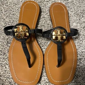 Tory Burch Mini Miller Leather Sandals, size 7